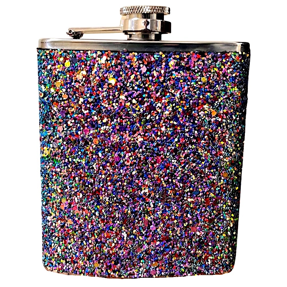 Stainless Steel Multicolored Glitter Flask